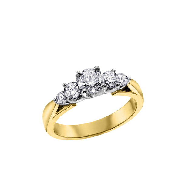 Diamond 5 Stone Graduated Engagement Ring